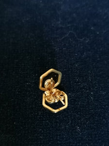 Paire de clou d'oreille doré fantaisie, parfait état 
