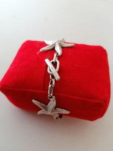 Delavan bracelet Art déco étoile de mer en argent massif.