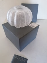 Charger l&#39;image dans la galerie, Lalique vase en cristal dépoli, modèle halloween. Avec son coffret d&#39;origine en parfait état. 
