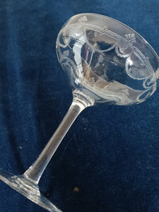 Coupe à Champagne en cristal gravé, début Xxème, style Empire