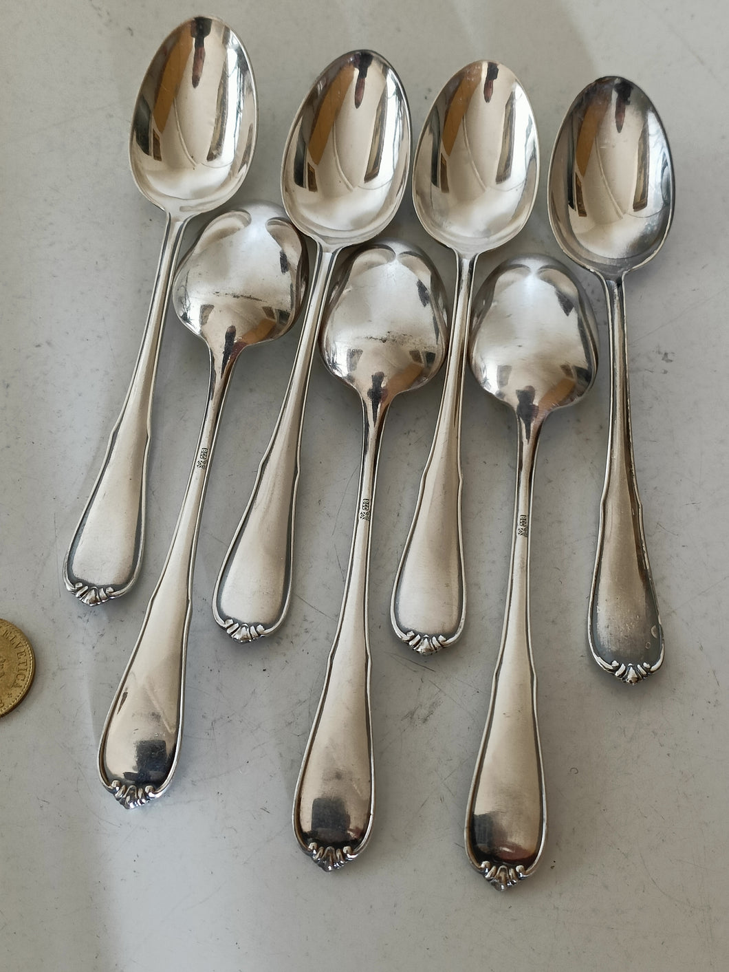 Jezler princesse série de 6 cuillère à café en argent massif