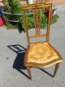 Chaise Napoléon III style Louis xvi dorée, en l'état