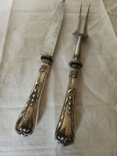 Charger l'image dans la galerie, Jezler le muguet paire de service à découper manches argent 0.800 , et lame en acier (facile à aiguiser) vers 1900
