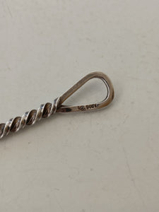 Petite fourchette double pic torsadée, argent massif 0.830 , début Xxème