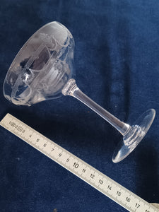 Coupe à Champagne en cristal gravé, début Xxème, style Empire