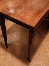 Charger l'image dans la galerie, Console Louis XVI début XIX ème belge en noyer massif. Sur roulettes peut servir de table à manger également.
