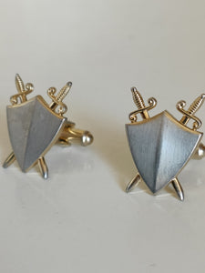Paire de bouton de manchette Hickok métal doré