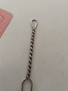 Petite fourchette double pic torsadée, argent massif 0.830 , début Xxème