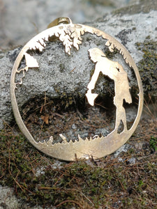Pendentif ajouré romantique en argent doré . Italie fin XXÈme