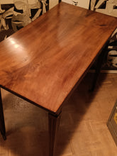 Charger l'image dans la galerie, Console Louis XVI début XIX ème belge en noyer massif. Sur roulettes peut servir de table à manger également.
