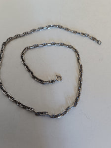 Chaîne maille pleine ancre en argent massif, fabriqué en Italie