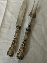 Charger l'image dans la galerie, Jezler le muguet paire de service à découper manches argent 0.800 , et lame en acier (facile à aiguiser) vers 1900
