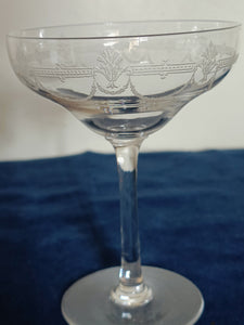 Coupe à Champagne en cristal gravé, début Xxème, style Empire