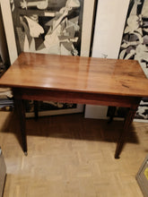Charger l'image dans la galerie, Console Louis XVI début XIX ème belge en noyer massif. Sur roulettes peut servir de table à manger également.
