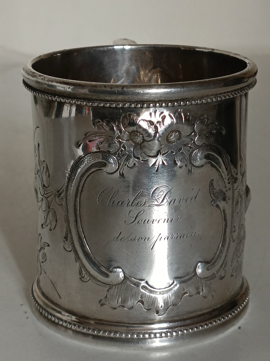 William Gale & Son News York 1855,Rare mug en argent massif Sterling Américain, pièce de collection fin XIXÈME !