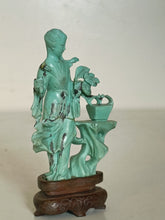 Charger l'image dans la galerie, Guanyin en turquoise, chine fin XIXE malheureusement recoller au milieu
