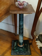 Charger l'image dans la galerie, Colonne en marbre vert d'époque Napoléon III dessus bois noyer massif .
