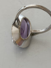 Charger l&#39;image dans la galerie, Bague argent et améthyste et Marcassite début XX en argent . Poinçon français Minerve
