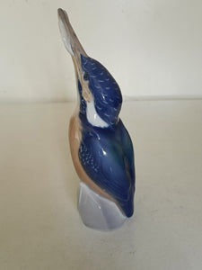 Martin pécheur royal Copenhague en porcelaine dure. Parfait état XXème