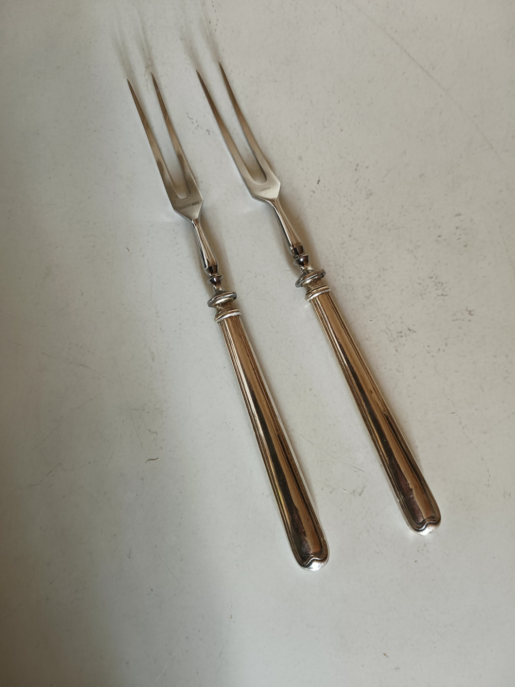 Paire de fourchette de service avec manche argent , Allemagne début XXÈME