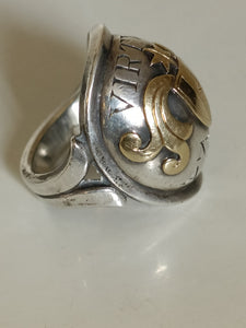 Chevalière argent et or , très jolie travail de qualité