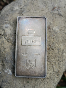 Petit lingot 50 gramme argent fin 999 avec décors l'abondance