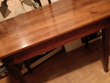 Charger l'image dans la galerie, Console Louis XVI début XIX ème belge en noyer massif. Sur roulettes peut servir de table à manger également.
