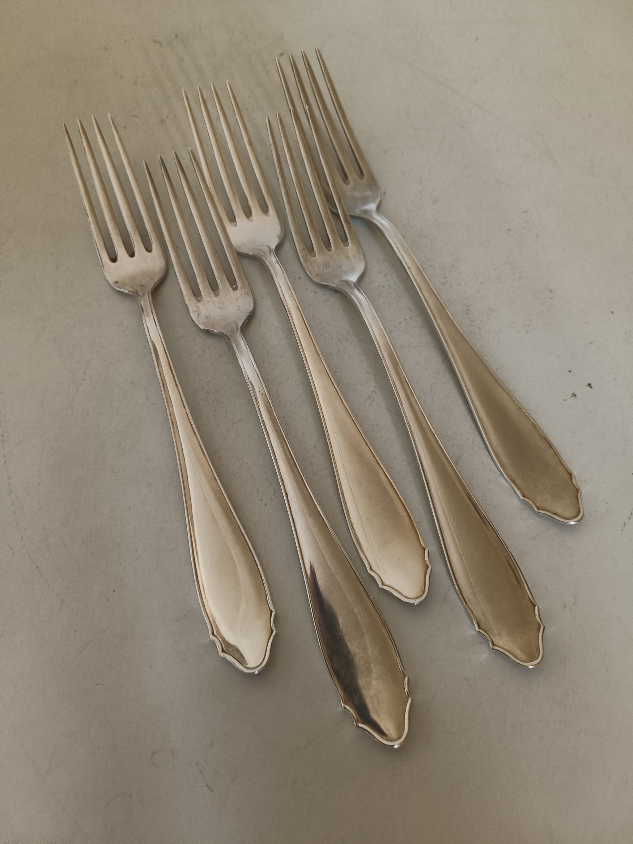 9 FOURCHETTES A Dessert En Argent Poincon Minerve 1Er Titre - 276
