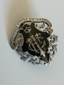Broche décoration ingénieur civils de France en argent doré et émaillée