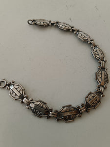Bracelet Art Déco en argent massif
