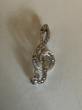Charger l'image dans la galerie, Clé de sol broche en argent doré et Marcassite
