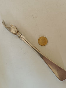 Et&A Sorensen Sterling Danemark, décapsuleur design avec manche en argent massif.
