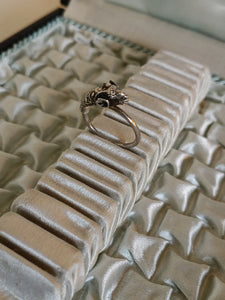 Bague bélier en argent, réglable.