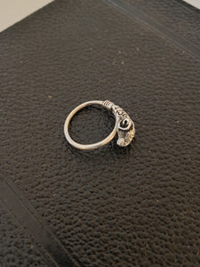 Bague bélier en argent, réglable.