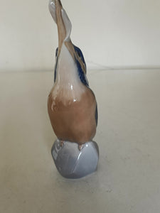 Martin pécheur royal Copenhague en porcelaine dure. Parfait état XXème