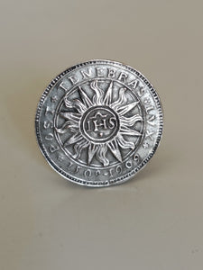 Médaille Protestante badge argenté, 400 ans de Calvin