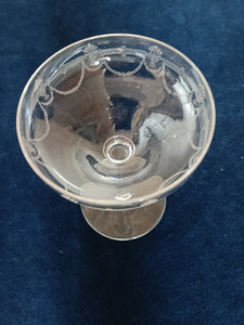 Coupe à Champagne en cristal gravé, début Xxème, style Empire