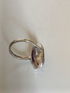 Bague argent et améthyste et Marcassite début XX en argent . Poinçon français Minerve