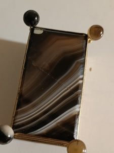 Petit coffret en agate et laiton doré , époque Napoléon III