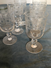 Charger l'image dans la galerie, Série de 6 verres ancien en cristal, à Porto. Gravé à l'acide
