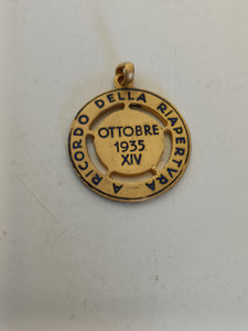 Médail dorée et émaillée, collège militaire de Milan 1935