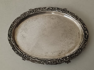Petit plateau ovale en argent massif 0.800 . Allemagne début XXÈME