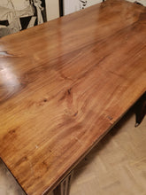 Charger l'image dans la galerie, Console Louis XVI début XIX ème belge en noyer massif. Sur roulettes peut servir de table à manger également.
