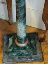 Charger l'image dans la galerie, Colonne en marbre vert d'époque Napoléon III dessus bois noyer massif .
