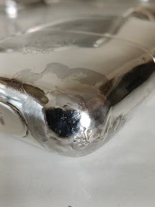Flasque en argent massif Sterling Anglais , en 2 partie, XIXème.