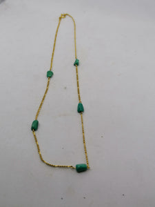 Collier doré et turquoise ancien
