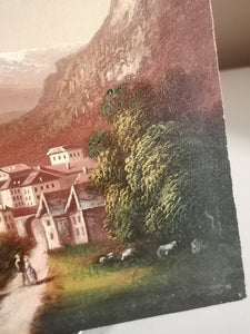 Paysage montagne huile