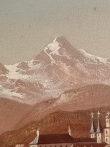 Paysage montagne huile