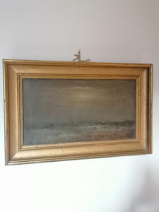Bord de mer agitée, signé  Auguste Colin