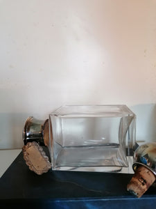 Carafe à whisky en cristal et col argenté